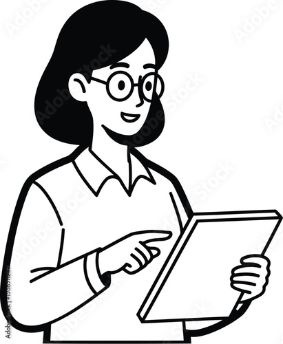 Woman using digital tablet