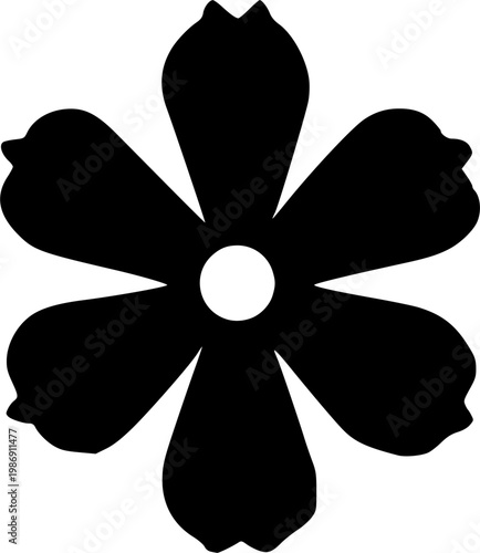 Minimalist Black Flower Silhouette Vector Icon Set for Modern Design