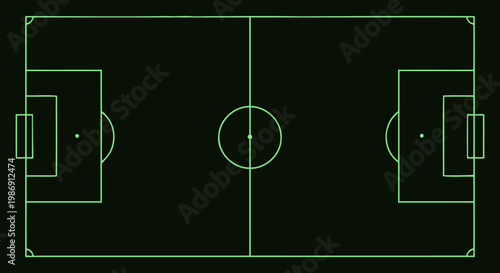 Green outline of a soccer field.