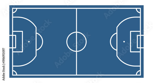 Soccer field layout diagram illustration.