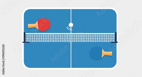 Illustration of a ping pong game.