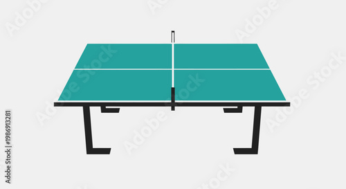 a green ping pong table with net.