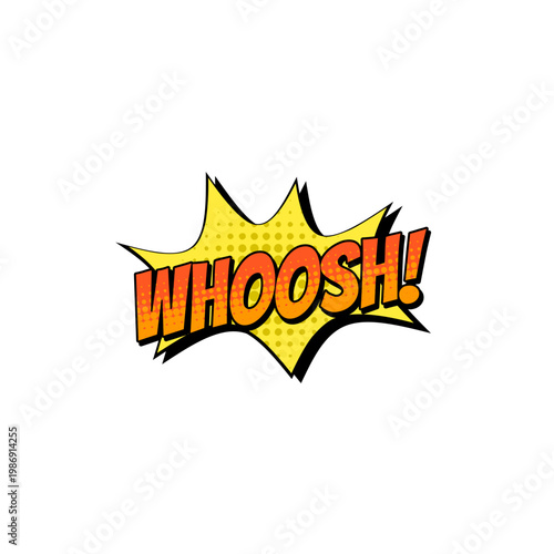 WHOOSH! Comic Book Sound Effect Speech Bubble - Onomatopoeia and Graphic Design