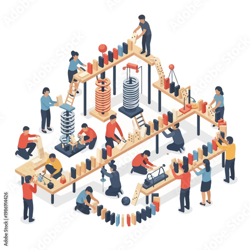 Diverse Team Building Domino Chain Reaction for Collaboration and Success