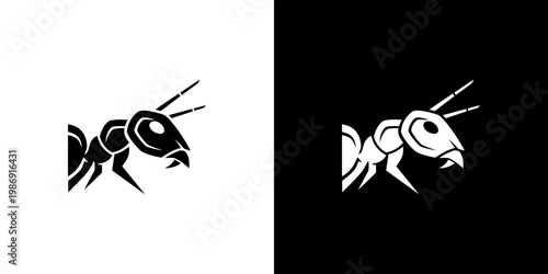 Ant Head Logo Minimalist Symbol for Business Branding