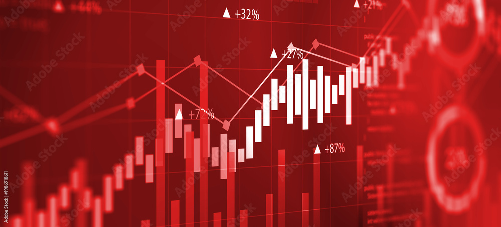 Fototapeta premium grafico, istogramma, concetto di economia e finanza, andamento, investimento, mercato, azioni