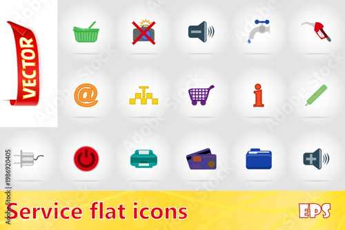 service flat set icons vector illustration
