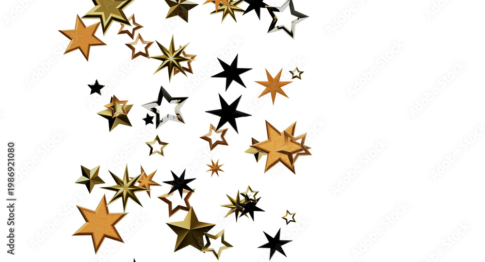 Obraz premium Festive stars background on white. Perfect for holidays, party invitations, new year, and special occasions. Ideal for c
