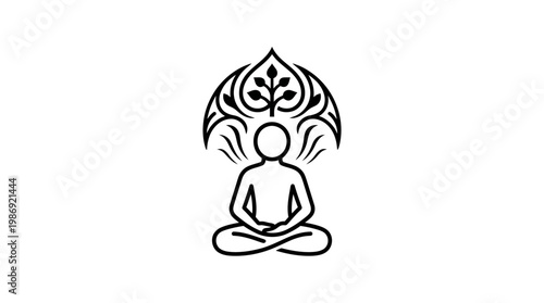 Meditating Figure with Spiritual Aura