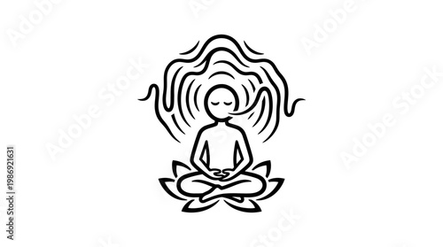 Meditating Figure with Energy Emanating