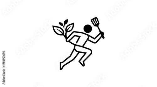 Healthy Cooking Concept with Running Chef