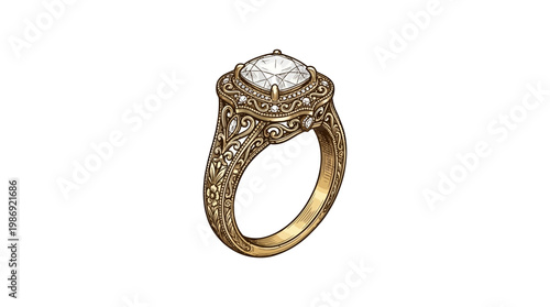 Elegant Vintage Diamond Engagement Ring