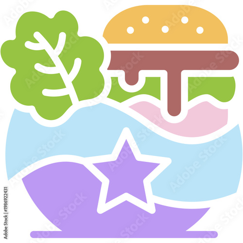 Superfoods colorfull color illustration