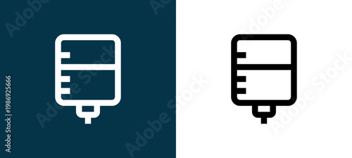 Black and white enema outline icon duo, editable stroke vector illustration for web, mobile apps, UI design, branding, and print from Medical