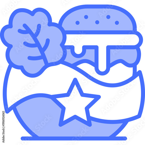 Superfoods blue color illustration