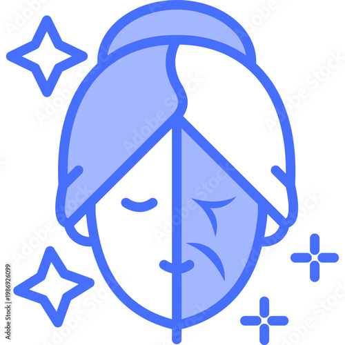 Anti Aging blue color illustration