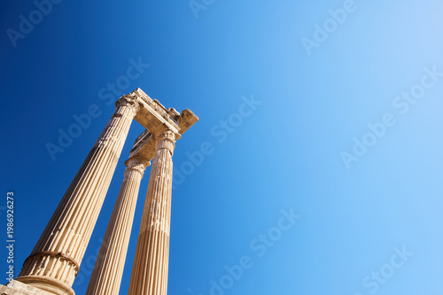 Ruins of a Roman temple in Rome, Italy