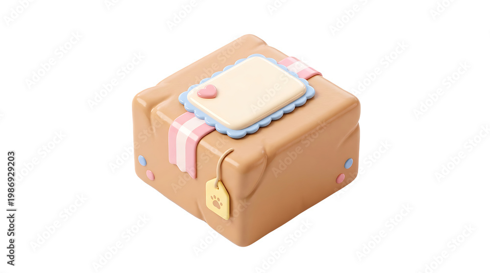 Obraz premium Isometric gift box illustration with decorative elements and transparent background