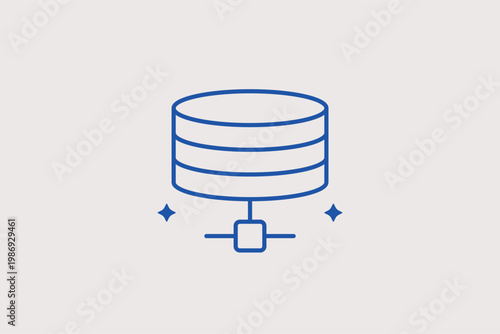 Server database nodes connected in a network perfect for cloud storage. Solid Vector Illustration and line icon is perfect for data centers, hosting services, and IT infrastructure.