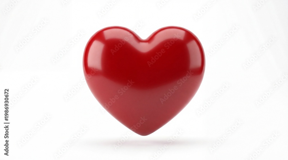 Obraz premium A shiny red heart symbol representing love and affection with a smooth glossy 3d surface finish
