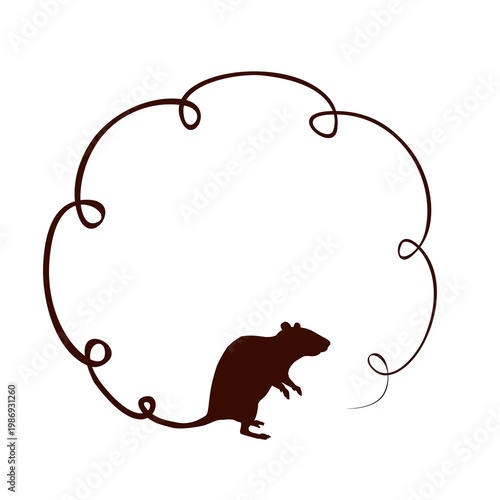 The round frame with rat.