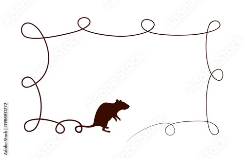 The square frame with rat.