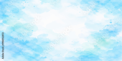 A beautiful bright blue sky with white clouds on a sunny summer day creates a clear nature cloudscape and a peaceful atmosphere in the high open air
