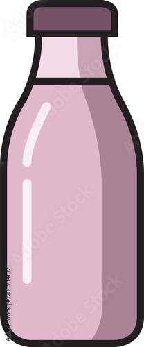 Pink Bottle Illustration for Packaging and Beverage