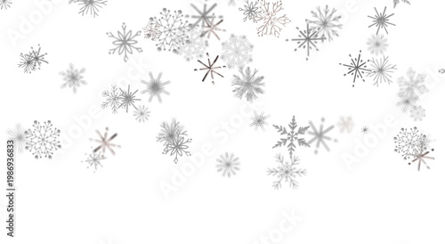 Falling snowflakes on a whi...