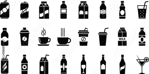 Black and white beverage drink bottles