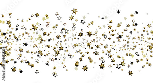 Golden stars confetti on wh...