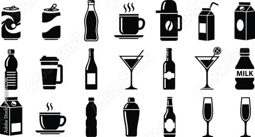 Black and white beverage on white background drink coffee 2