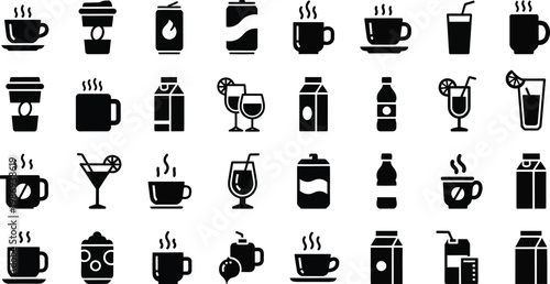 Black and white beverage on white background drink coffee 6