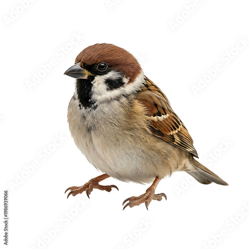 Sparrow bird isolated on transparent background for commercial use