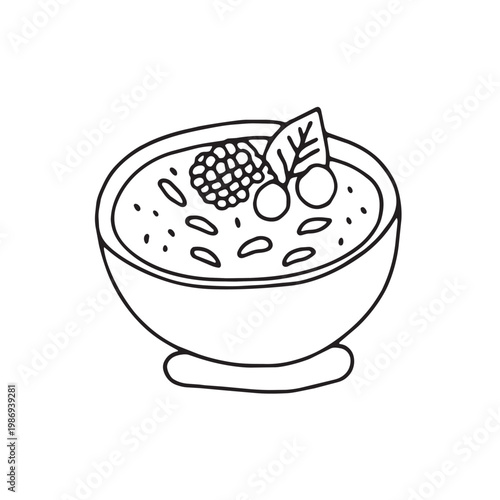 smoothie bowl, casual doodle art