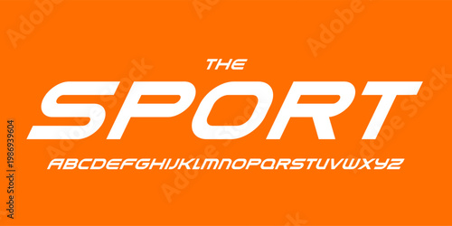 Speed race font, bold italic letters, dynamic alphabet for car racing logo and headline, automotive typography, sport game design. Vector typographic design