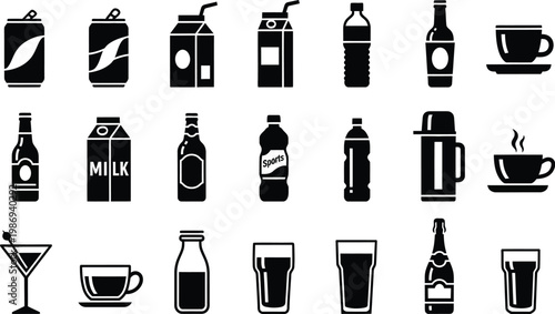 Black and white beverage on white background drink milk