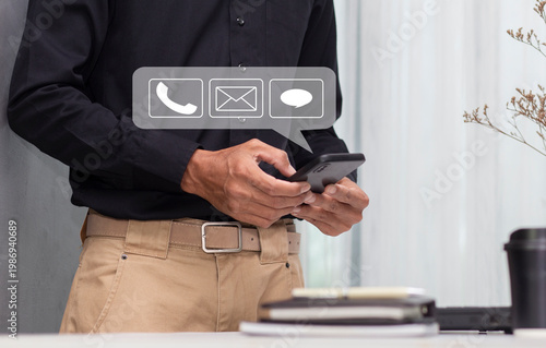 contact us and support with e-mail, call and message with smartphone 