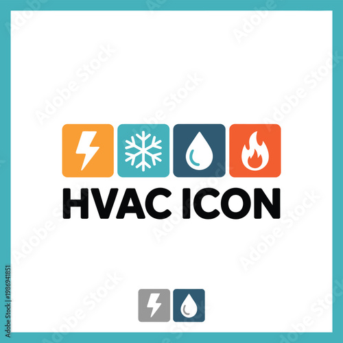 HVAC icon representing electricity cooling humidity and heating systems
