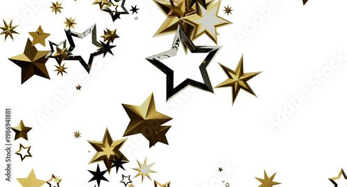 Abstract golden star shapes...