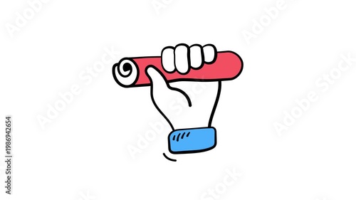 An eye catching hand drawn animated icon of graduation degree, modern vector