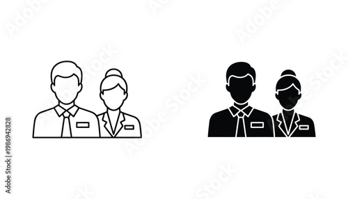 Business Team Icons Professional Couple Corporate