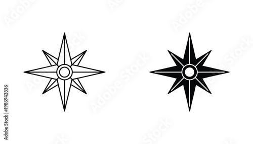 Compass Rose Navigation Directional Symbol Guidance Direction