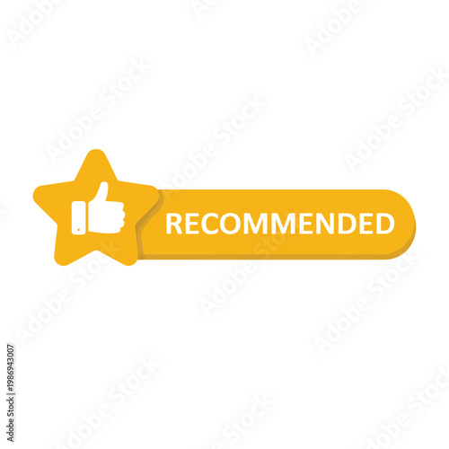 Yellow ribbon banner displaying a thumbs up within a star shape