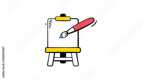 Drawing, painting, and art class education, painting doodle illustration