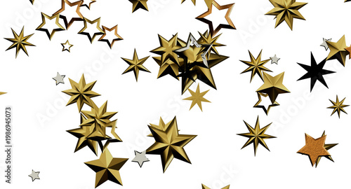 Glittering gold star confet...