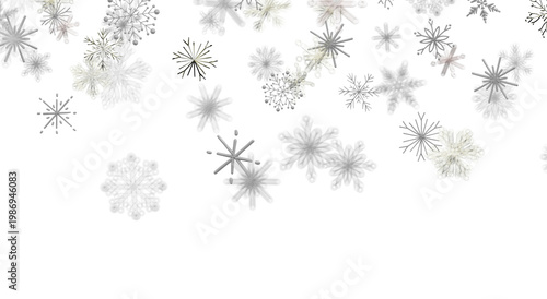 Falling snowflakes on a cle...