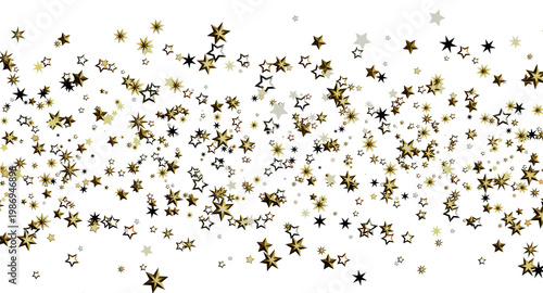 Golden stars confetti on wh...