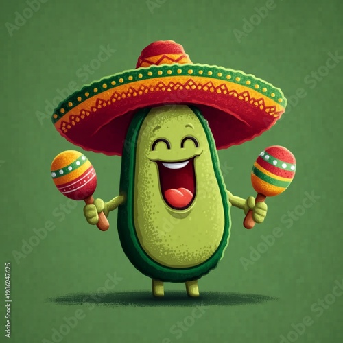 Smiling Avocado Party: Celebrating Cinco de Mayo with Joyful Vibrancy and Festive Flair