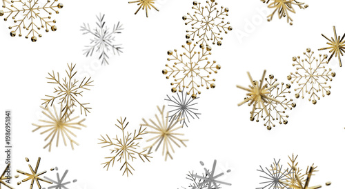 Festive snowflakes on white...